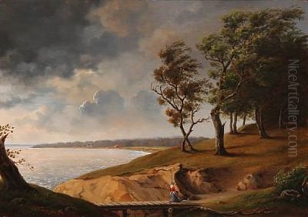 Windy Weather At A Bay Oil Painting by Fritz Hultmann