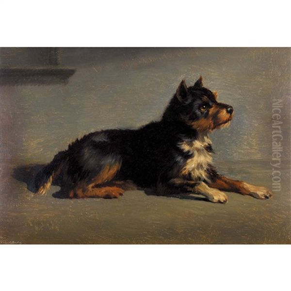 Liegender Hund Oil Painting by Charles (Jean-Ch. Ferdinand) Humbert