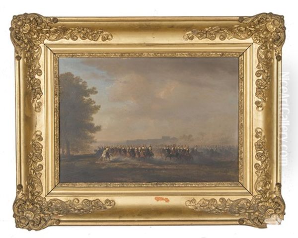 Defile De Cuirassiers Oil Painting by Charles (Jean-Ch. Ferdinand) Humbert