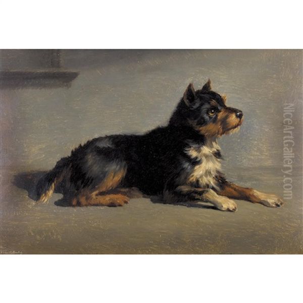 Liegender Hund Oil Painting by Charles (Jean-Ch. Ferdinand) Humbert