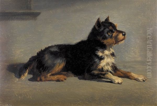 Liegender Hund by Charles (Jean-Ch. Ferdinand) Humbert