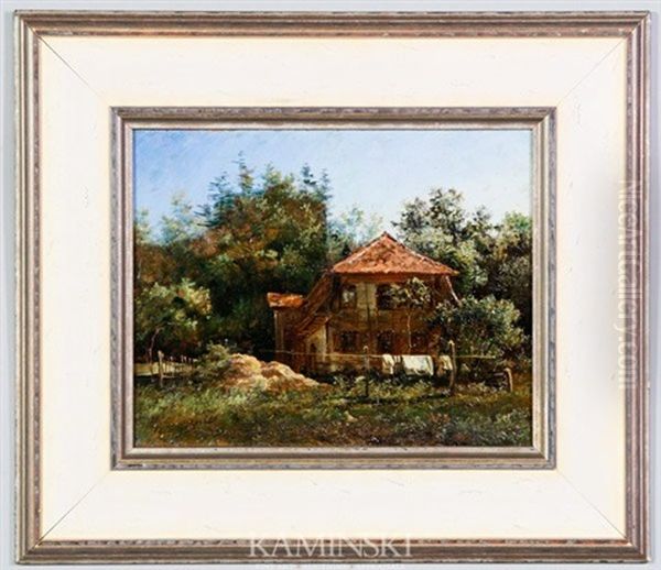 The Cottage Oil Painting by Charles (Jean-Ch. Ferdinand) Humbert