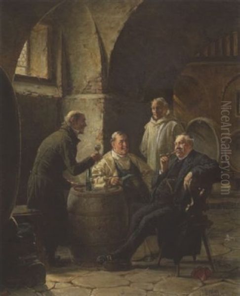 Die Lobrede Auf Den Wein Oil Painting by Adolf Humborg