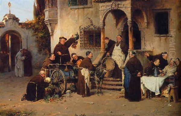 Preparing For A Merry Feast Oil Painting by Adolf Humborg