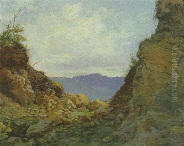 Landschaft In Sudfrankreich Oil Painting by Adolf Humborg