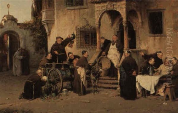 Preparing For The Banquet Oil Painting by Adolf Humborg