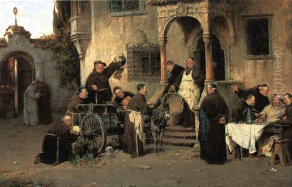 Preparing For The Banquet Oil Painting by Adolf Humborg