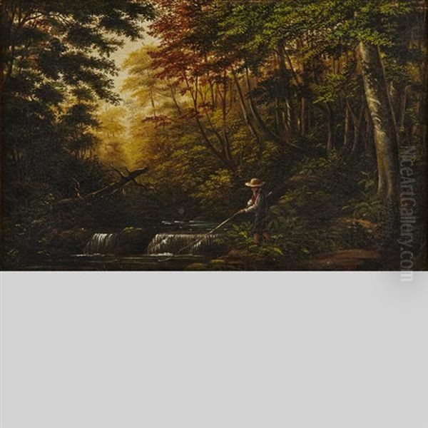 Hunting And Fishing Scenes (group Of 3 Works) Oil Painting by Joseph Julius Humme