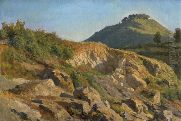 Felsige Landschaft Im Bergland Bei Narni In Umbrien Oil Painting by Carl Maria Nicolaus Hummel