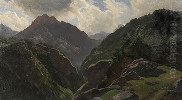 Blick In Das Dolomitental Valle Di Cadore Oil Painting by Carl Maria Nicolaus Hummel