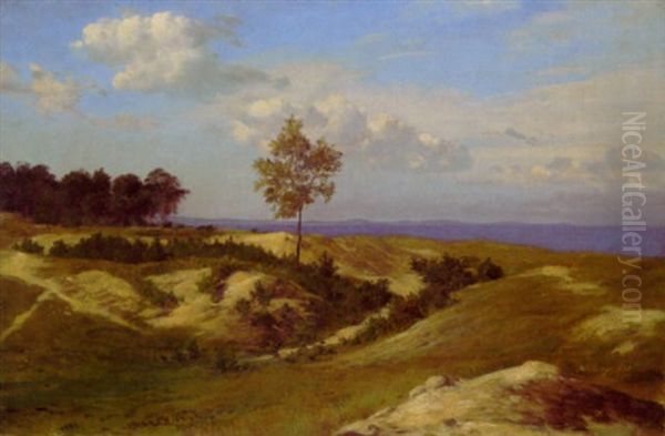 Dunenlandschaft Bei Misdroy (insel Wollin) Im Huntergrund Die Ostsee by Carl Maria Nicolaus Hummel