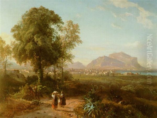 Palermo Oil Painting by Carl Maria Nicolaus Hummel