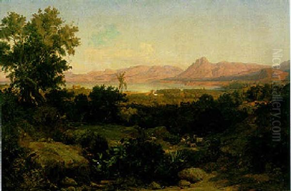 Suditalienische Kustenlandschaft Oil Painting by Carl Maria Nicolaus Hummel