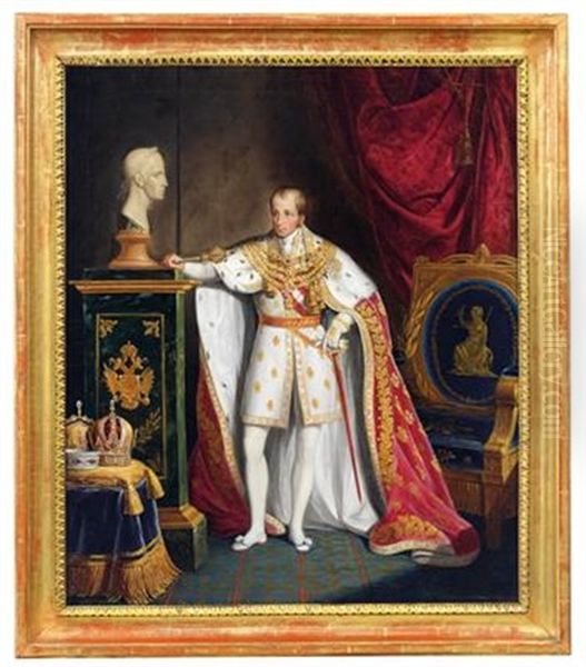 Emperor Ferdinand I Of Austria In Coronation Robes Oil Painting by Eugen Hummel