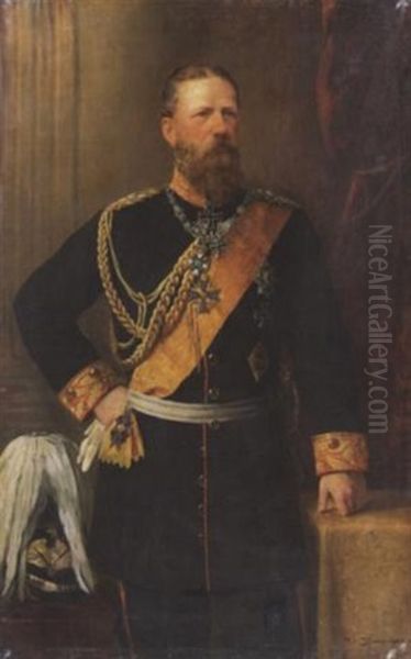 Portrat Des Kaiser Friedrich Iii. Im Ornat Oil Painting by Fritz Hummel