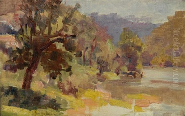 Yarra River View Oil Painting by Thomas (Tom) Humphrey