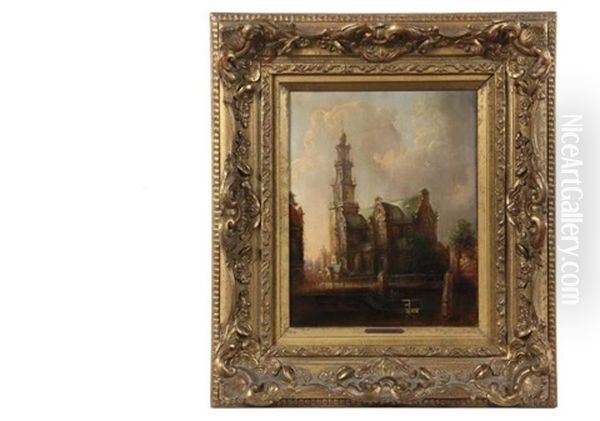 Westertoren Te Amsterdam Oil Painting by Hendrik Hunsch