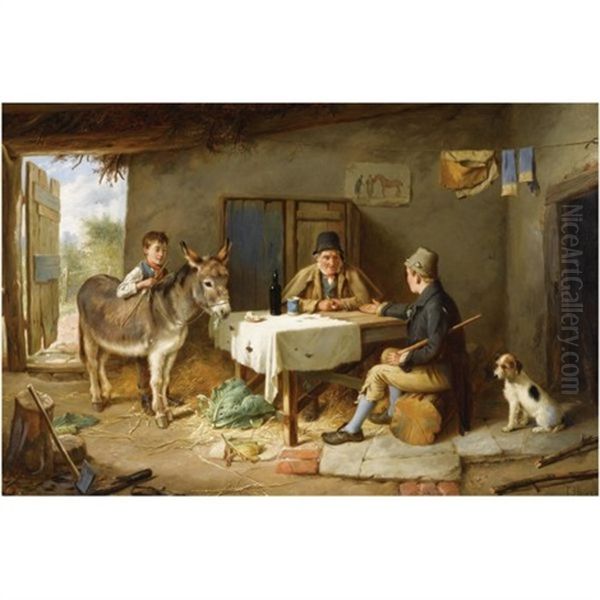 The Sale Of A Donkey Oil Painting by Charles Hunt the Younger