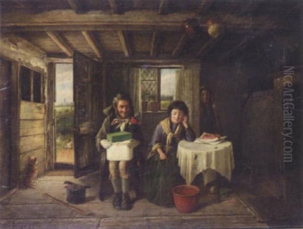 The Suitor Oil Painting by Charles Hunt the Younger