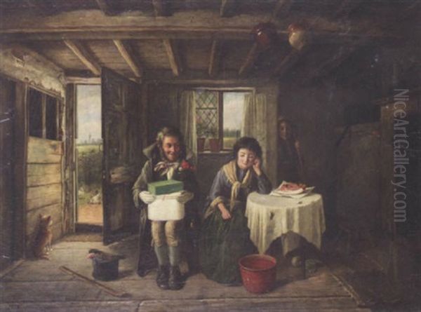 The Suitor Oil Painting by Charles Hunt the Younger