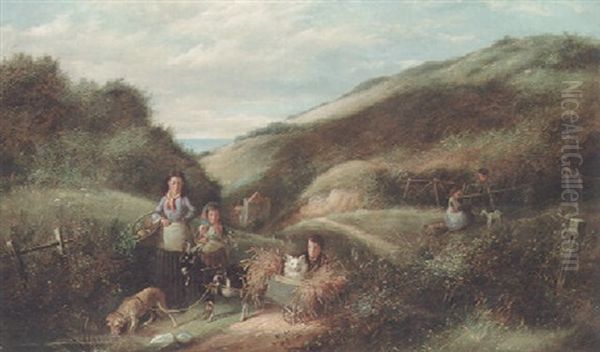 The Makeshift Cart Oil Painting by Charles Hunt the Younger