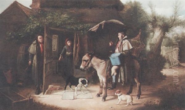 The Rival Oil Painting by Charles Hunt the Younger