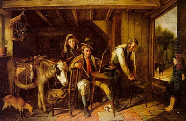 Off To The Derby Oil Painting by Charles Hunt the Younger