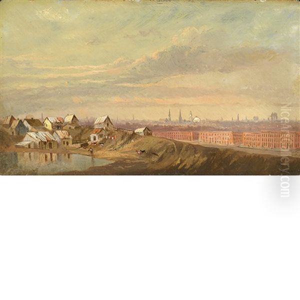 Environs Of Brooklyn From Fifth Avenue Oil Painting by Charles Day Hunt