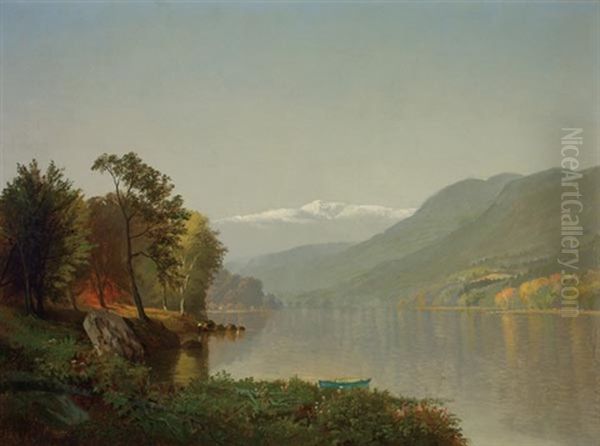 On The Upper Hudson River Oil Painting by Charles Day Hunt