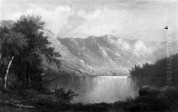 Mountain Lake, Autumn Oil Painting by Charles Day Hunt