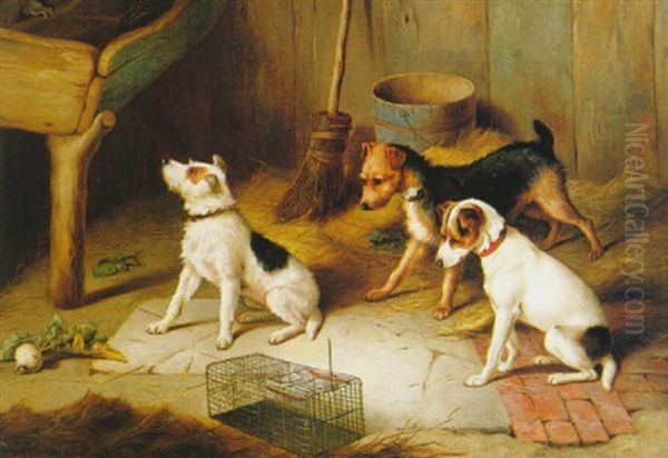 Escaped (+ In The Cage; Pair) Oil Painting by Claude Hunt