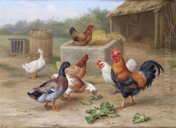 A Happy Family Oil Painting by Edgar Hunt