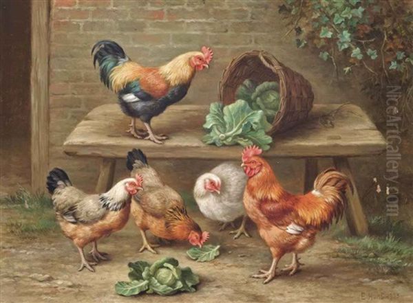 Cabbage Thieves Oil Painting by Edgar Hunt