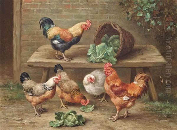 Cabbage Thieves Oil Painting by Edgar Hunt