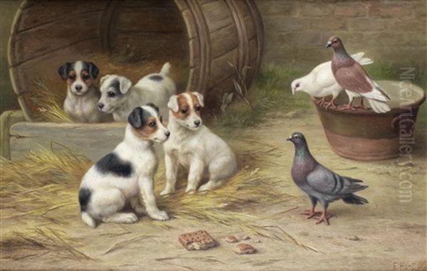 The Curious Neighbors Oil Painting by Edgar Hunt