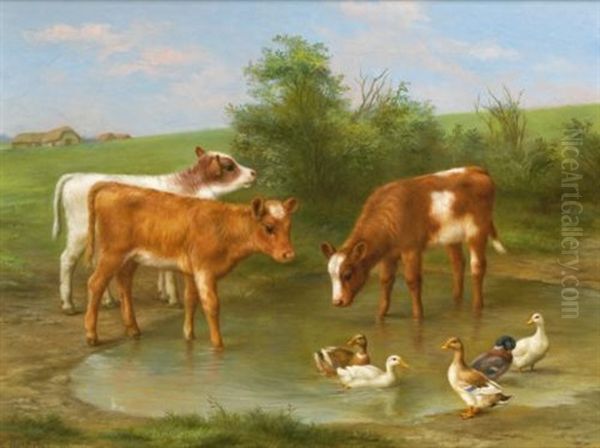 The Watering Place Oil Painting by Edgar Hunt