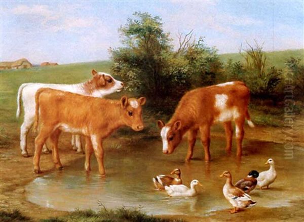 Farm Friends Oil Painting by Edgar Hunt