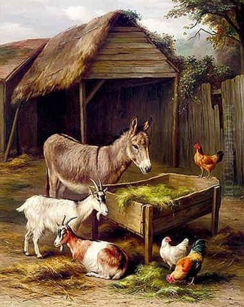 A Corner Of The Farmyard Oil Painting by Edgar Hunt