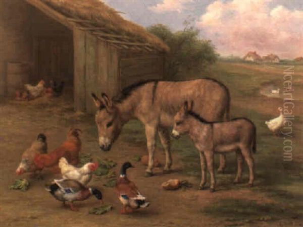 A Corner Of The Yard Oil Painting by Edgar Hunt