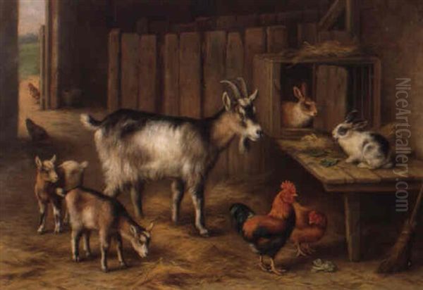 In The Barn Oil Painting by Edgar Hunt