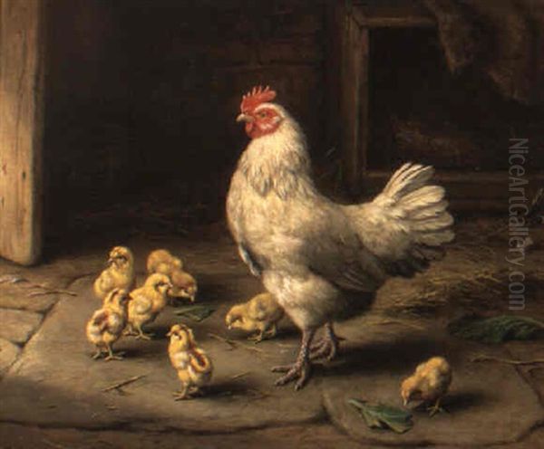 A Proud Mother Oil Painting by Edgar Hunt