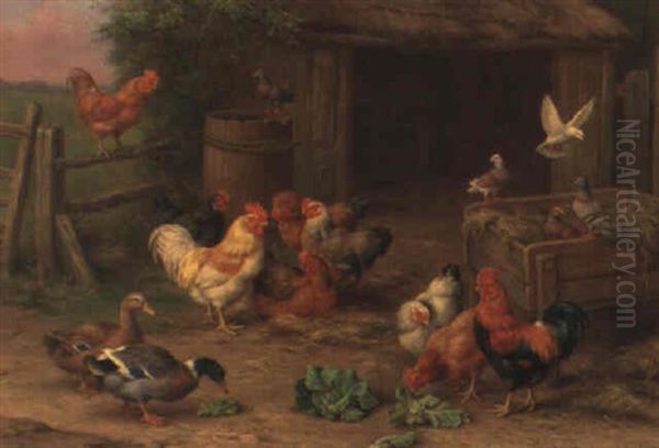 Feathered Friends Oil Painting by Edgar Hunt