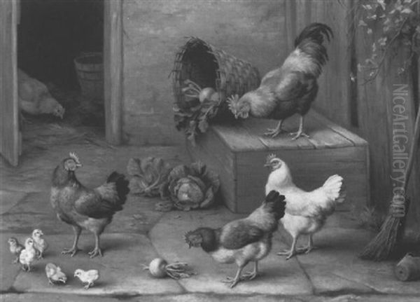 Chickens And Chicks by Edgar Hunt