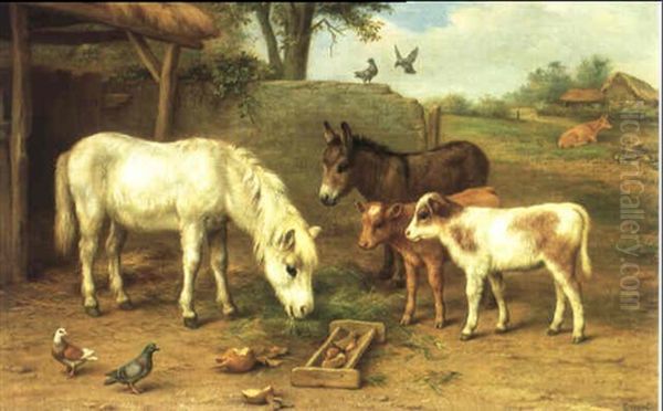 Denizens Of The Farm Oil Painting by Edgar Hunt