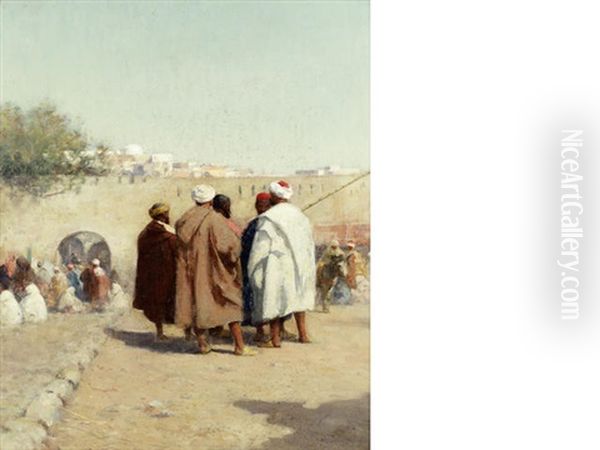 Two Views Of Tangiers (pair) Oil Painting by Edmund Aubrey Hunt