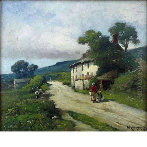 Country Lane Oil Painting by Edmund Aubrey Hunt