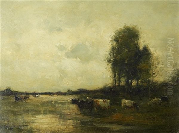 Flooded Meadows, Southampton Oil Painting by Edmund Aubrey Hunt