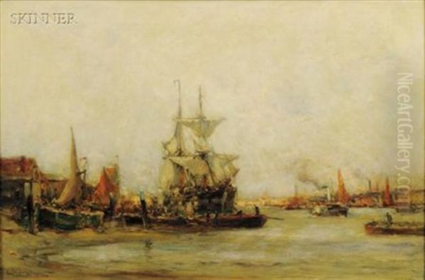 Harbor View Oil Painting by Edmund Aubrey Hunt