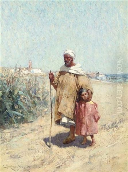 Father And Son Oil Painting by Edmund Aubrey Hunt