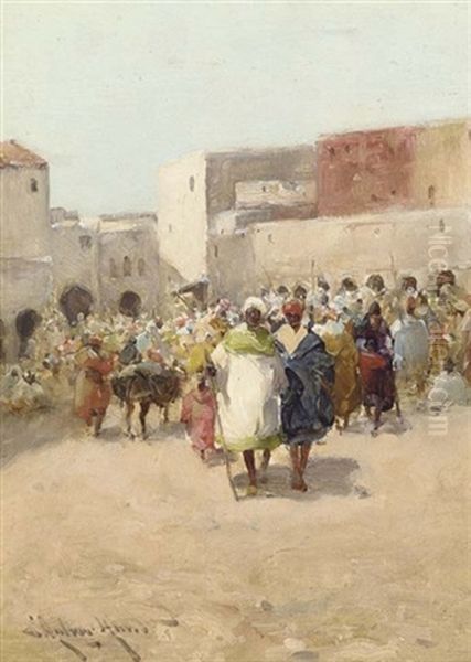 The Souk Oil Painting by Edmund Aubrey Hunt